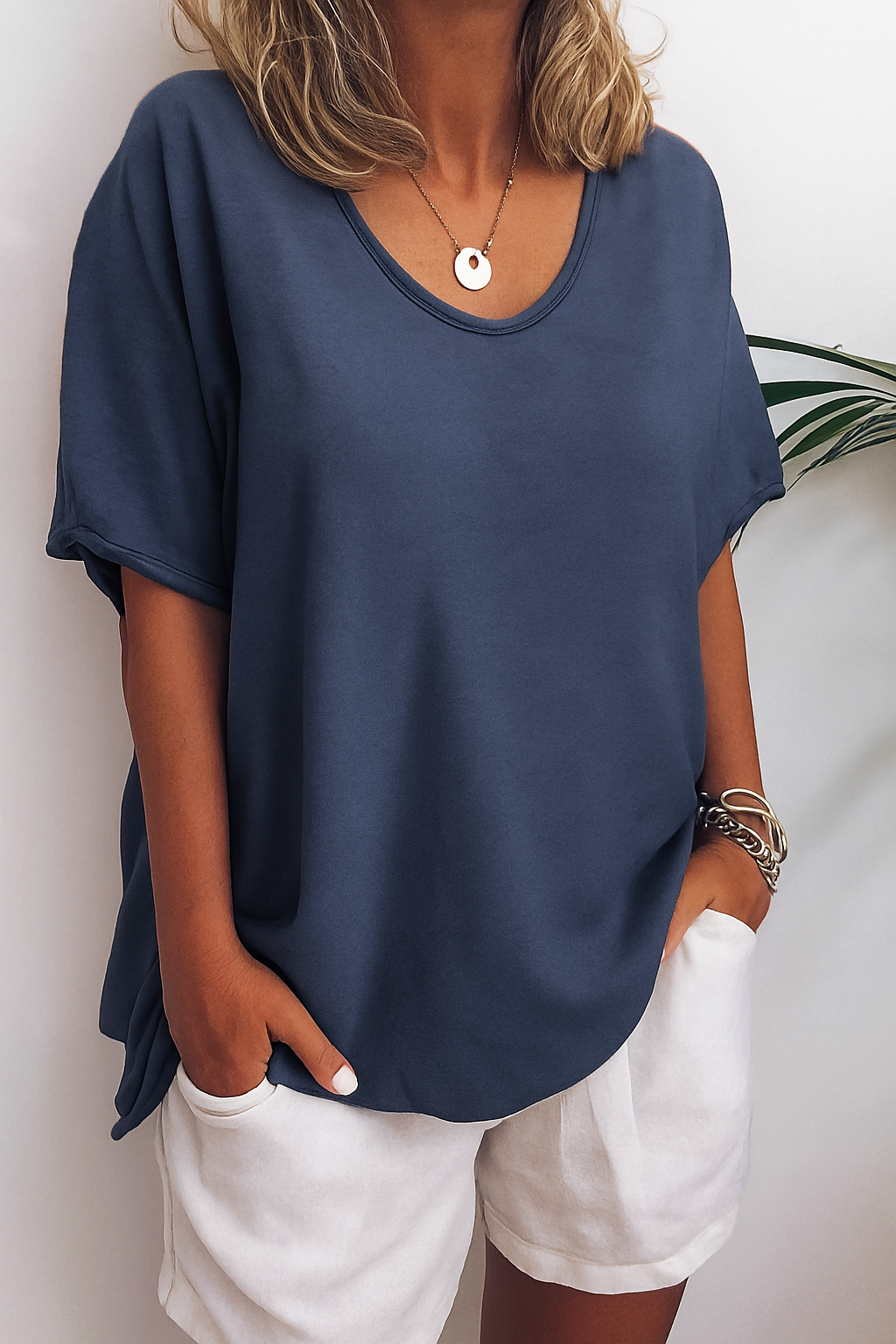 Women's Airy Cotton T-Shirt | Relaxed Fit Casual Top | Comfortable Summer Tee 7