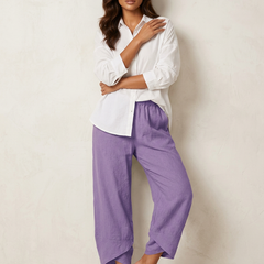 Women's Airy Fabric Trousers | Comfortable Wide-Leg Pants 2