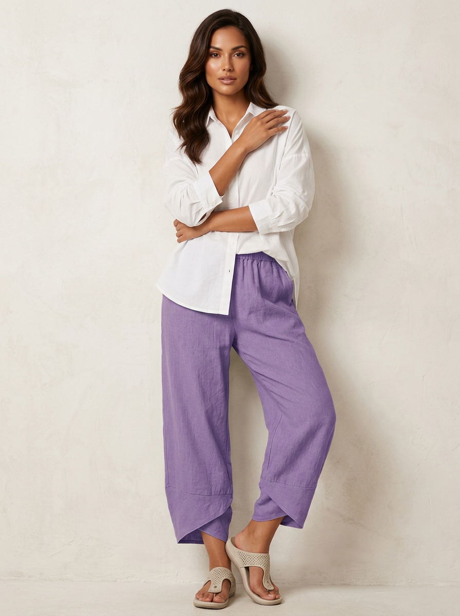 Women's Airy Fabric Trousers | Comfortable Wide-Leg Pants 2