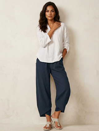 Women's Airy Fabric Trousers | Comfortable Wide-Leg Pants 4