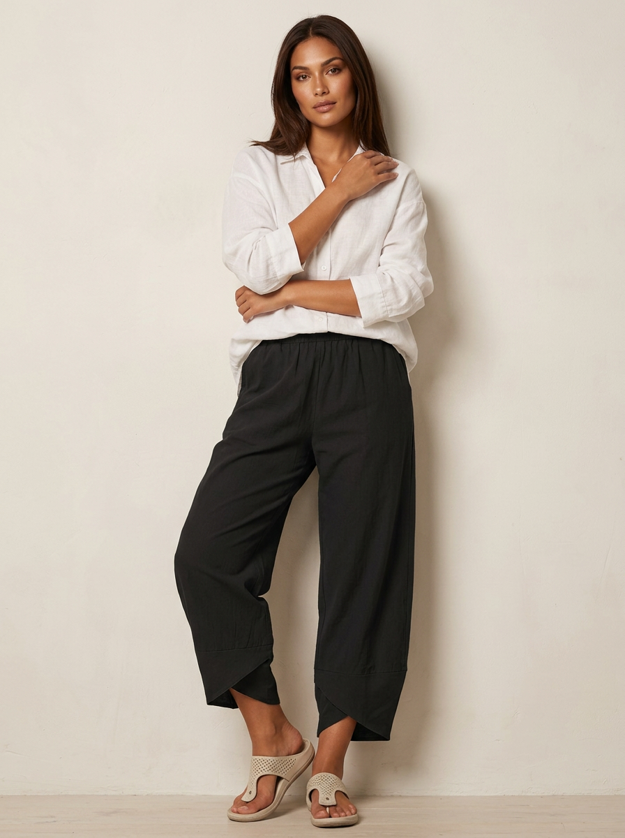 Women's Airy Fabric Trousers | Comfortable Wide-Leg Pants 5