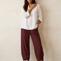 Women's Airy Fabric Trousers | Comfortable Wide-Leg Pants 6