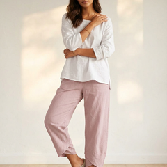 Women's Airy Fabric Trousers | Comfortable Wide-Leg Pants 7