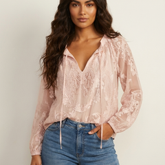 Women's Airy Lace Blouse | Lightweight Bohemian Summer Top with Relaxed Fit 9
