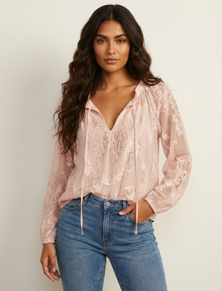 Women's Airy Lace Blouse | Lightweight Bohemian Summer Top with Relaxed Fit 9