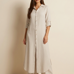 Women's Airy Linen Set | Elegant Long Blouse and Wide Trousers 0