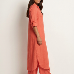 Women's Airy Linen Set | Elegant Long Blouse and Wide Trousers 2