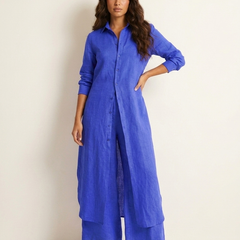 Women's Airy Linen Set | Elegant Long Blouse and Wide Trousers 5