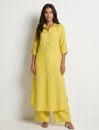 Women's Airy Linen Set | Elegant Long Blouse and Wide Trousers 7