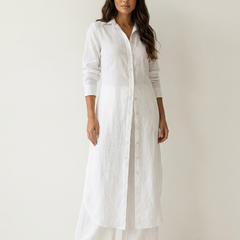 Women's Airy Linen Set | Elegant Long Blouse and Wide Trousers 8