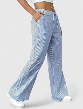 Women's Breathable Cotton Wide Leg Pants | Elegant Relaxed Fit Trousers 1