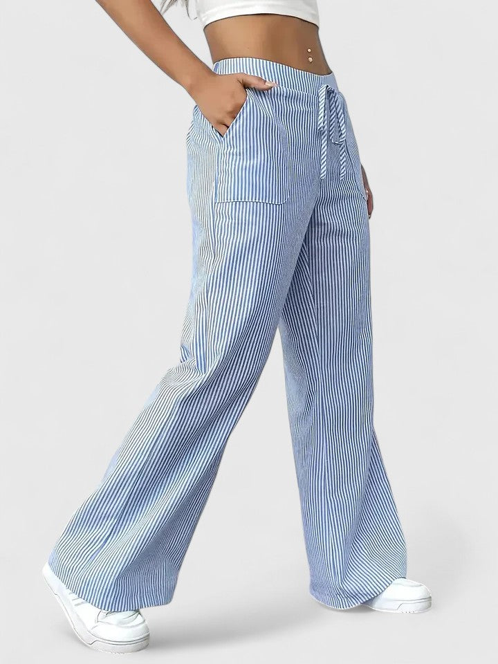Women's Breathable Cotton Wide Leg Pants | Elegant Relaxed Fit Trousers 1