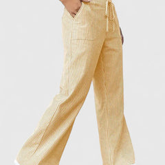 Women's Breathable Cotton Wide Leg Pants | Elegant Relaxed Fit Trousers 10