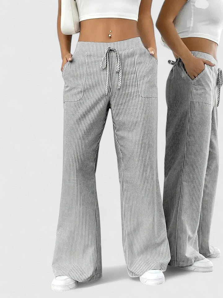 Women's Breathable Cotton Wide Leg Pants | Elegant Relaxed Fit Trousers 3