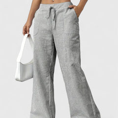 Women's Breathable Cotton Wide Leg Pants | Elegant Relaxed Fit Trousers 4