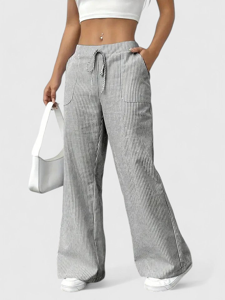 Women's Breathable Cotton Wide Leg Pants | Elegant Relaxed Fit Trousers 4