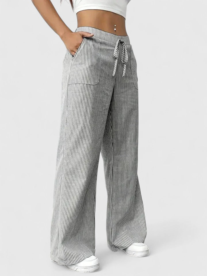 Women's Breathable Cotton Wide Leg Pants | Elegant Relaxed Fit Trousers 5