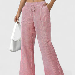 Women's Breathable Cotton Wide Leg Pants | Elegant Relaxed Fit Trousers 7