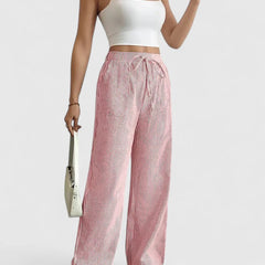 Women's Breathable Cotton Wide Leg Pants | Elegant Relaxed Fit Trousers 9