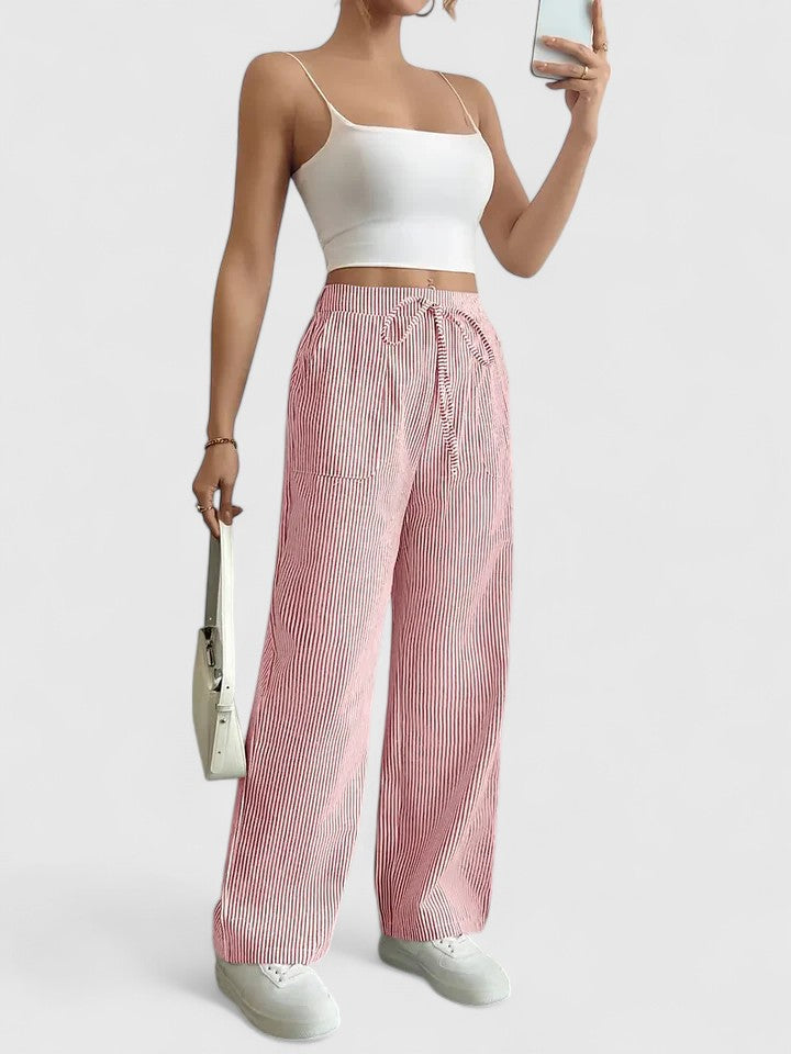 Women's Breathable Cotton Wide Leg Pants | Elegant Relaxed Fit Trousers 9