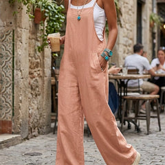 Women's Breathable Linen Jumpsuit | Elegant Wide Leg Summer Outfit 1