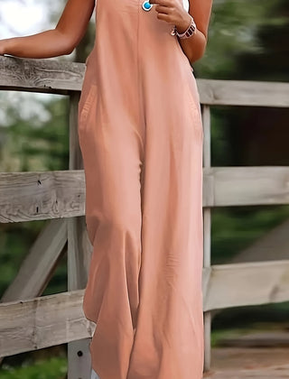 Women's Breathable Linen Jumpsuit | Elegant Wide Leg Summer Outfit 15