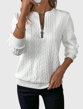 Women's Cable Knit Sweater | Cozy Quarter-Zip Pullover | Flattering Structured Fit 0