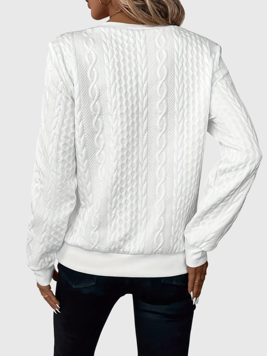 Women's Cable Knit Sweater | Cozy Quarter-Zip Pullover | Flattering Structured Fit 1