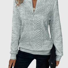 Women's Cable Knit Sweater | Cozy Quarter-Zip Pullover | Flattering Structured Fit 10