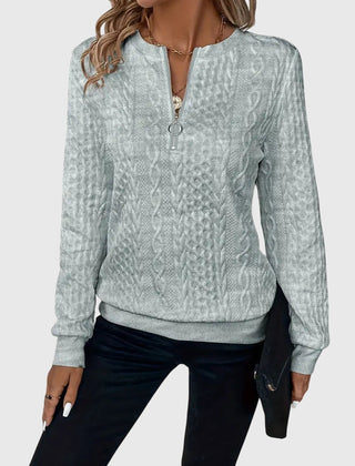 Women's Cable Knit Sweater | Cozy Quarter-Zip Pullover | Flattering Structured Fit 10