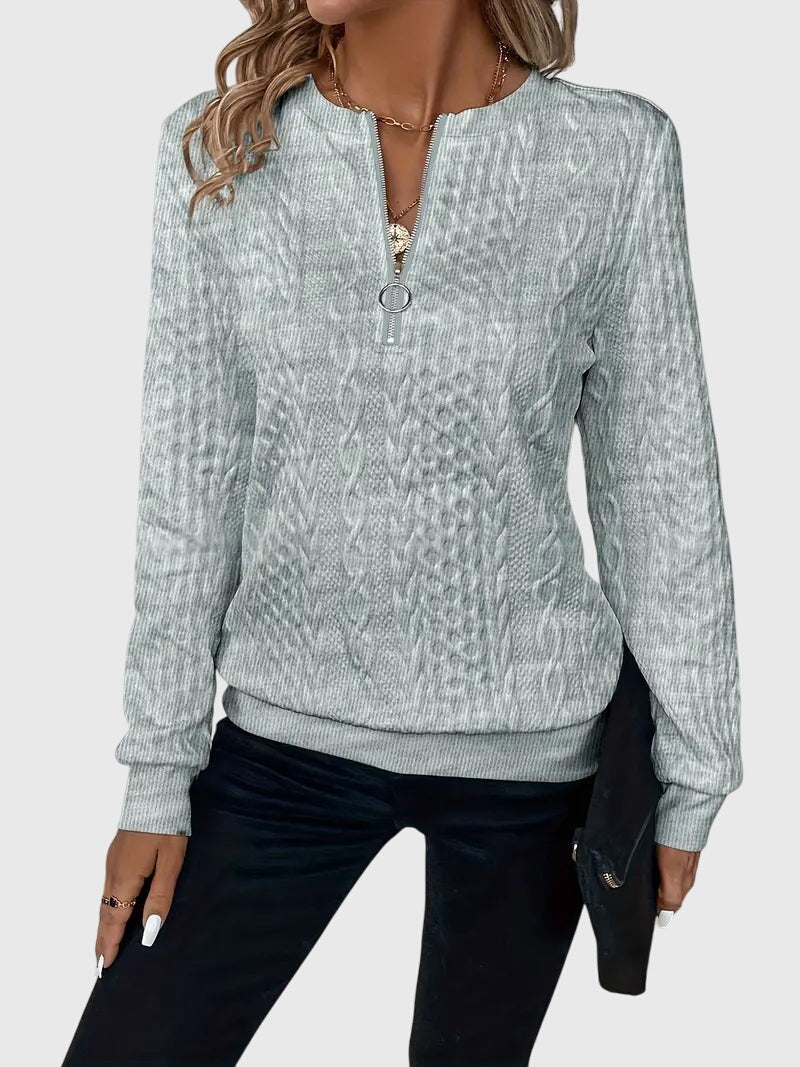 Women's Cable Knit Sweater | Cozy Quarter-Zip Pullover | Flattering Structured Fit 10