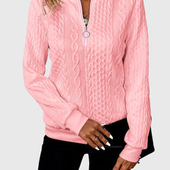 Women's Cable Knit Sweater | Cozy Quarter-Zip Pullover | Flattering Structured Fit 11