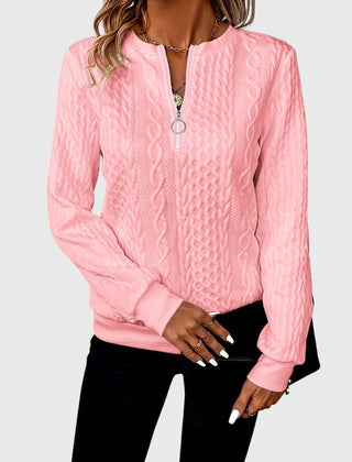 Women's Cable Knit Sweater | Cozy Quarter-Zip Pullover | Flattering Structured Fit 11
