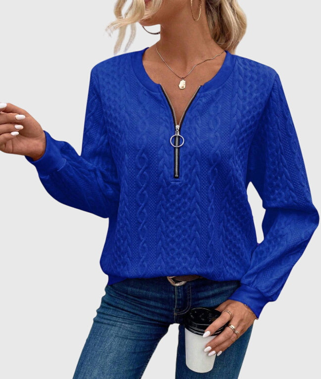 Women's Cable Knit Sweater | Cozy Quarter-Zip Pullover | Flattering Structured Fit 12