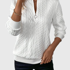 Women's Cable Knit Sweater | Cozy Quarter-Zip Pullover | Flattering Structured Fit 2