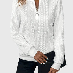 Women's Cable Knit Sweater | Cozy Quarter-Zip Pullover | Flattering Structured Fit 3
