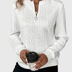 Women's Cable Knit Sweater | Cozy Quarter-Zip Pullover | Flattering Structured Fit 4