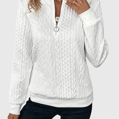 Women's Cable Knit Sweater | Cozy Quarter-Zip Pullover | Flattering Structured Fit 5