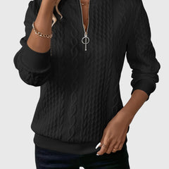 Women's Cable Knit Sweater | Cozy Quarter-Zip Pullover | Flattering Structured Fit 8