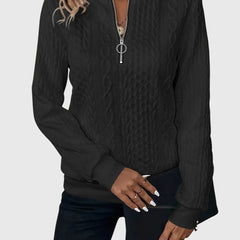 Women's Cable Knit Sweater | Cozy Quarter-Zip Pullover | Flattering Structured Fit 9