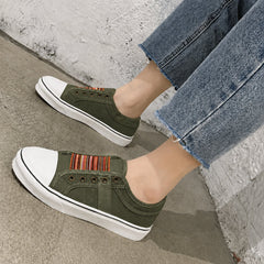 Women's Casual Canvas Slip-On Sneakers | Stylish Comfortable Summer Shoes 0