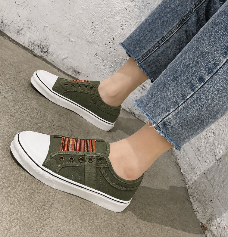 Women's Casual Canvas Slip-On Sneakers | Stylish Comfortable Summer Shoes 0