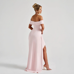 Women's Chic Off-Shoulder Maxi Dress | Elegant Slit Evening Gown 1