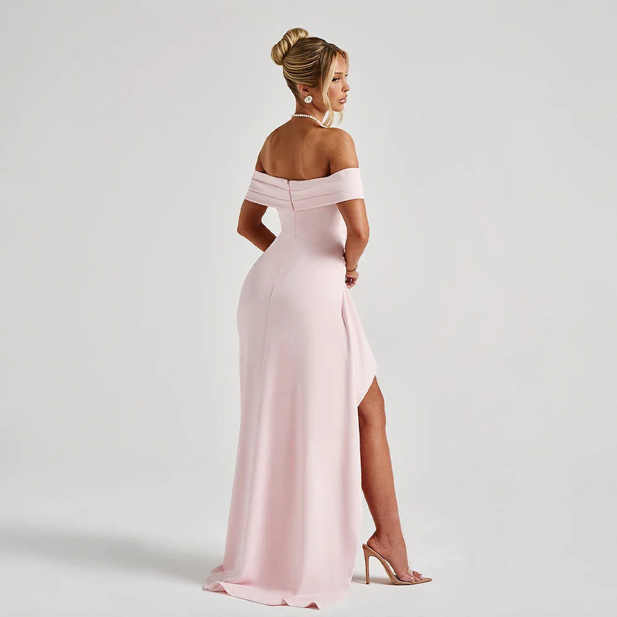 Women's Chic Off-Shoulder Maxi Dress | Elegant Slit Evening Gown 1