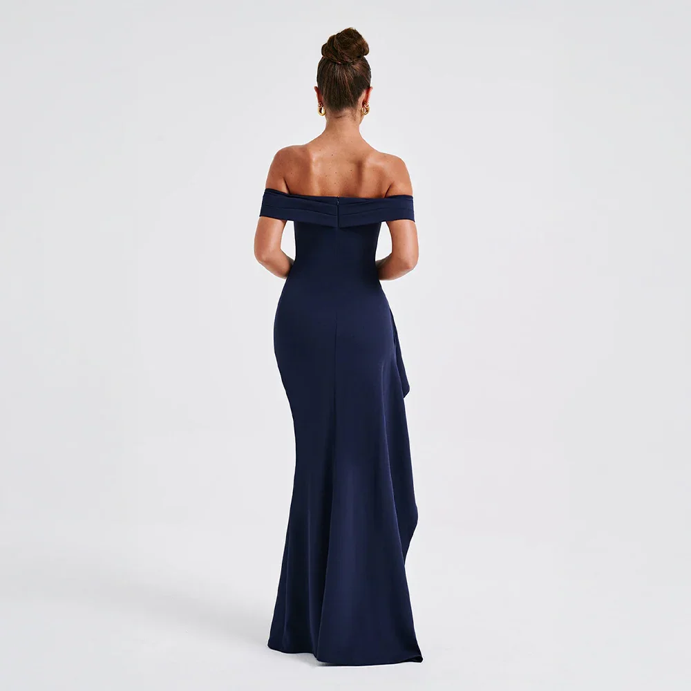 Women's Chic Off-Shoulder Maxi Dress | Elegant Slit Evening Gown 4