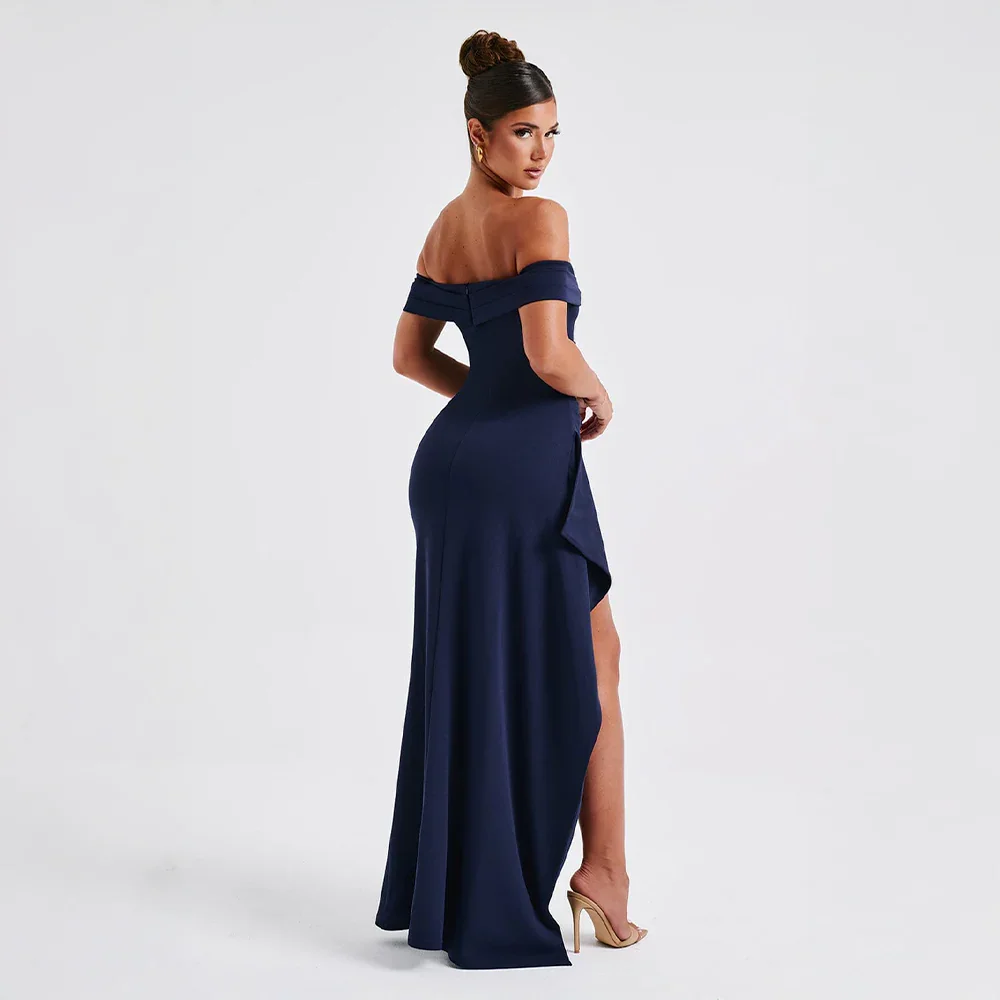 Women's Chic Off-Shoulder Maxi Dress | Elegant Slit Evening Gown 5