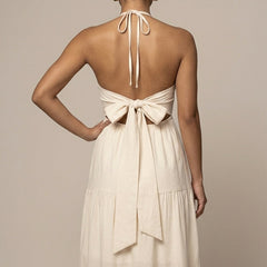 Women's Chiffon Maxi Dress | Flowy Halter Neck Summer Gown | Elegant and Comfortable 1