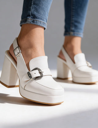 Women's Chunky Platform Loafers | Stylish Slingback Dress Shoes 0