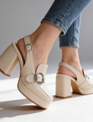 Women's Chunky Platform Loafers | Stylish Slingback Dress Shoes 4