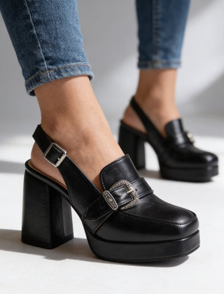 Women's Chunky Platform Loafers | Stylish Slingback Dress Shoes 5